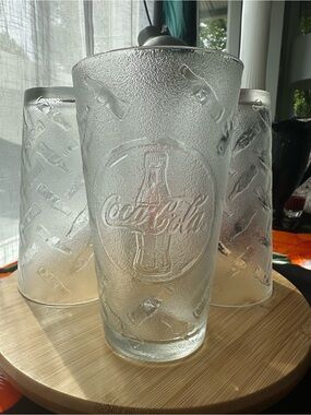 80s Retro 20oz Coca Cola Clear Glass Tumbler Set